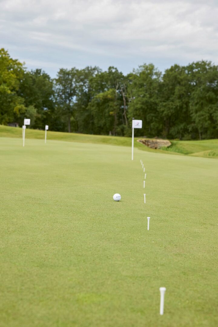 Für die Leiter-Übung braucht es lediglich neun Tees und einen Ball.