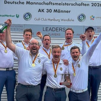 Gold auf der Wendlohe: Der Frankfurter GC ist Deutscher Mannschaftsmeister der AK 30. (Foto: Langer Sport Marketing)